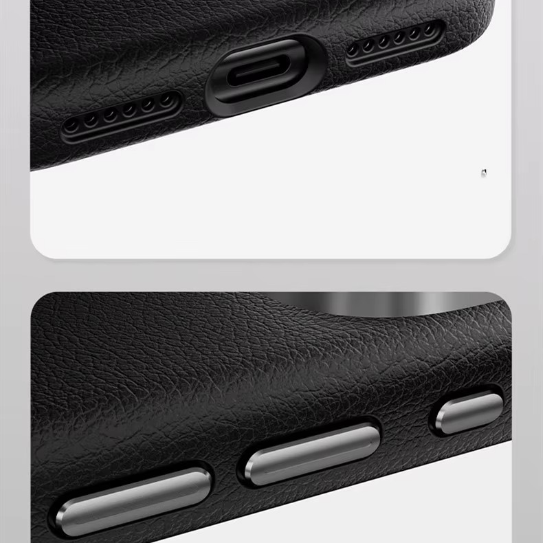 Luxury Magnetic iPhone Case — Wireless Charging Leather Cover with Metal Camera Protection, Shockproof Anti-Fingerprint Full Coverage Design