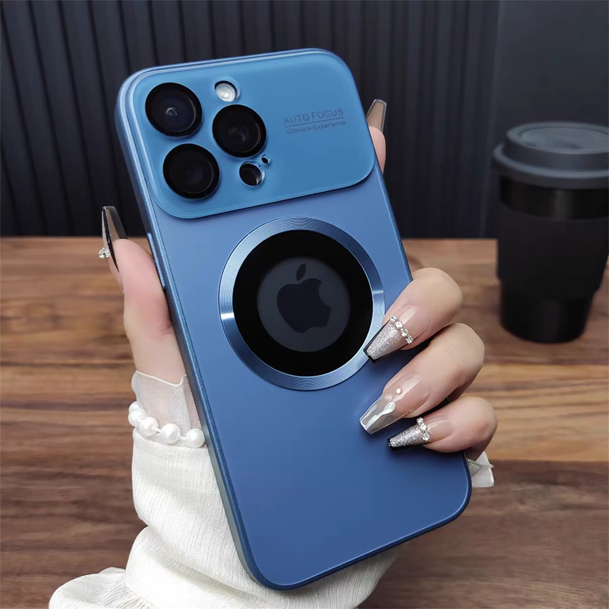 Luxury Magsafe Magnetic iPhone Case — Large Window Logo Hole, Shockproof Half-Wrapped Cover, Camera Lens Protection, Anti-Fingerprint, Matte Non-Slip