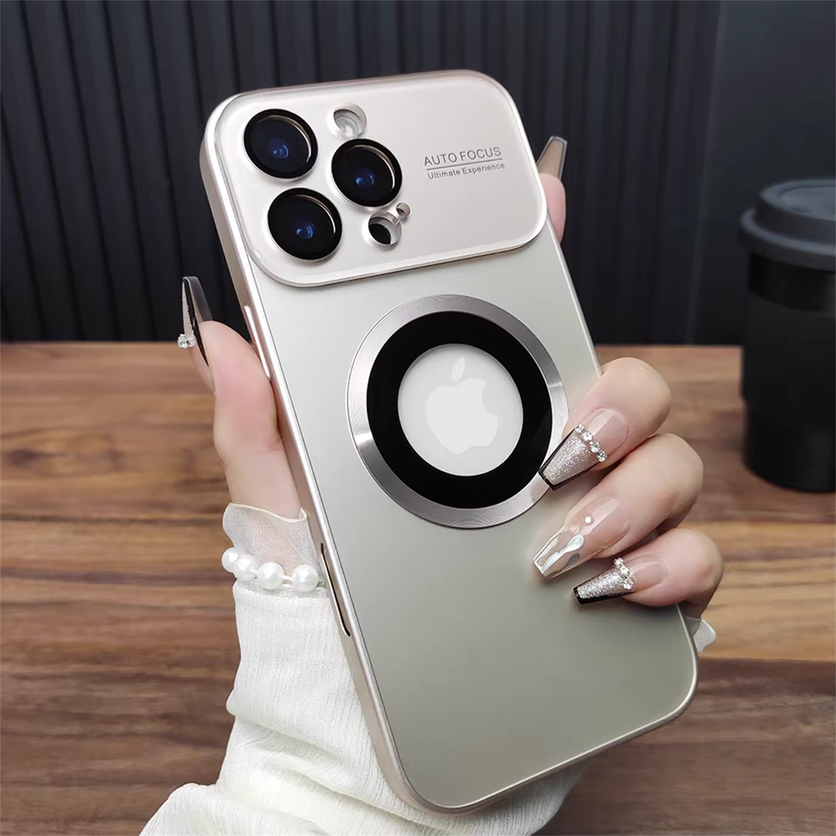 Luxury Magsafe Magnetic iPhone Case — Large Window Logo Hole, Shockproof Half-Wrapped Cover, Camera Lens Protection, Anti-Fingerprint, Matte Non-Slip