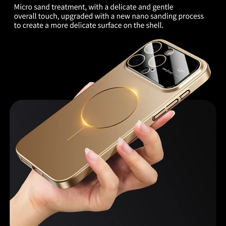 Luxury Matte Magnetic iPhone Case — Magsafe Camera Protection, Shockproof Hard Thin Cover, Anti-Fingerprint, Anti-Scratch, Dustproof Non-Slip Bumper