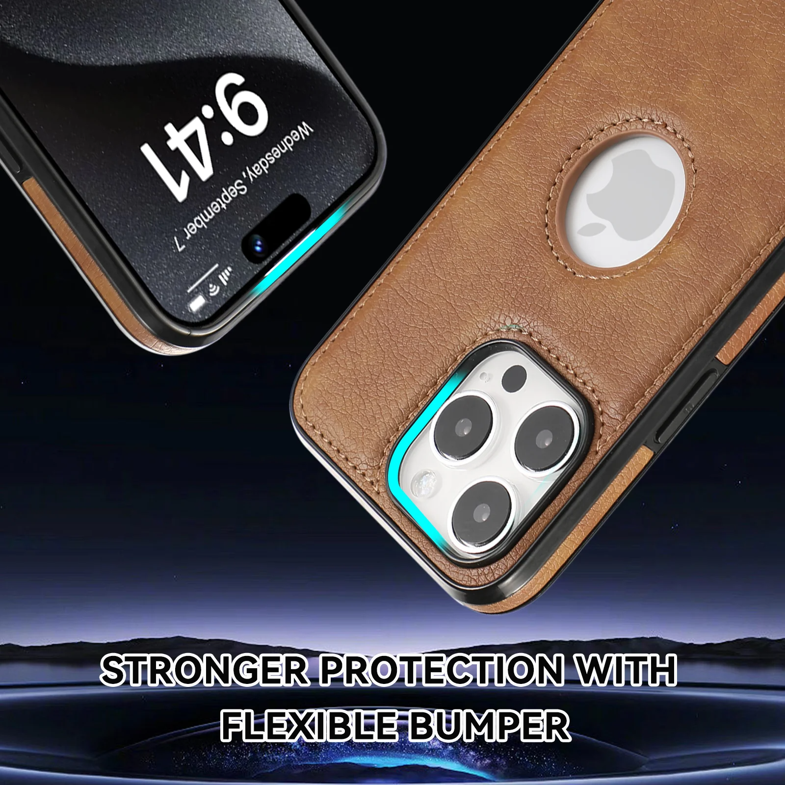 Luxury PU Leather iPhone Case — Shockproof Full Coverage Soft Business Back Cover with Anti-Fingerprint, Anti-Scratch, Dustproof, Non-Slip Design