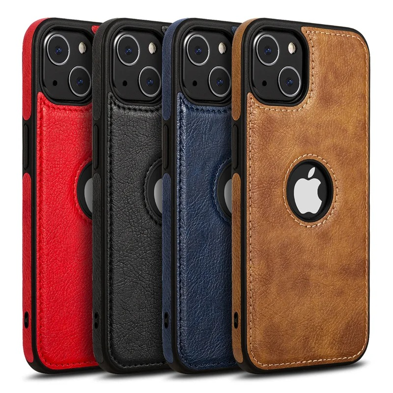 Luxury PU Leather iPhone Case — Shockproof Full Coverage Soft Business Back Cover with Anti-Fingerprint, Anti-Scratch, Dustproof, Non-Slip Design