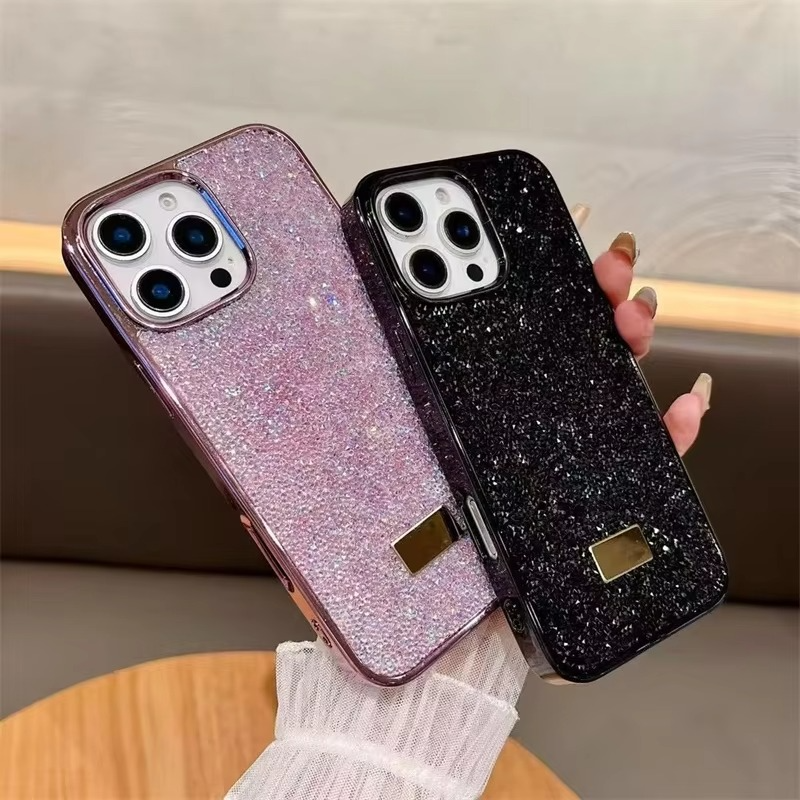 Luxury Rhinestone Diamond iPhone Case — Shockproof Protective Cover, Anti-Fingerprint, Anti-Scratch, Washable, Non-Slip, Glitter Finish, Half-Wrapped Design