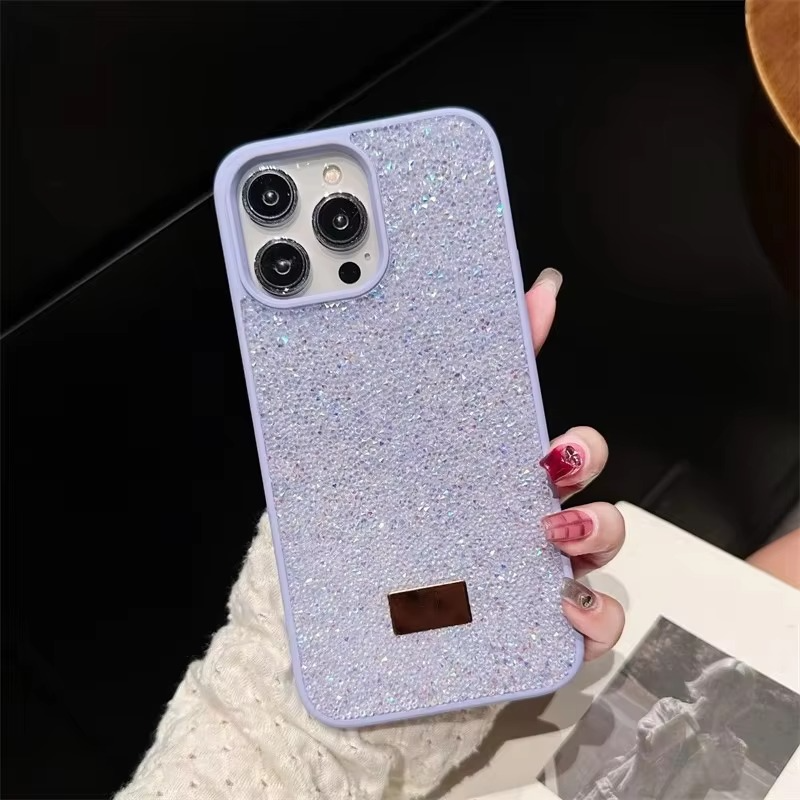 Luxury Rhinestone Diamond iPhone Case — Shockproof Protective Cover, Anti-Fingerprint, Anti-Scratch, Washable, Non-Slip, Glitter Finish, Half-Wrapped Design