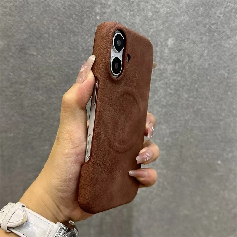 Luxury Sheepskin MagSafe iPhone Case — 3D Slim Protective Cover, Anti-Fingerprint, Anti-Scratch, Dustproof, Matte Finish, Lightweight Full Coverage