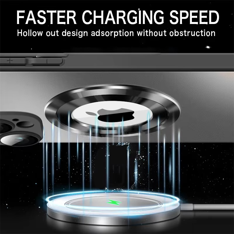 Luxury Tempered Glass Matte Magnetic iPhone Case — Magsafe Wireless Charging, Shockproof Half-Wrapped Cover, Soft Hard Bumper, Anti-Fingerprint, Luminous Finish