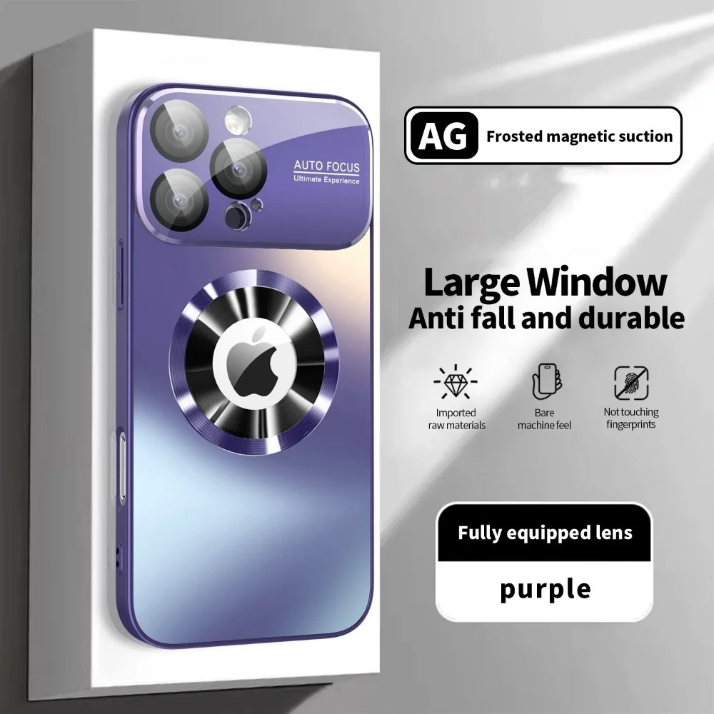 Luxury Titanium Metallic Matte iPhone Case — Magnetic Magsafe Compatible, Lens Protection, Anti-Fingerprint, Anti-Scratch, Dustproof, Lightweight Cover