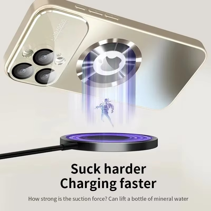 Luxury Titanium Metallic Matte iPhone Case — Magnetic Magsafe Compatible, Lens Protection, Anti-Fingerprint, Anti-Scratch, Dustproof, Lightweight Cover