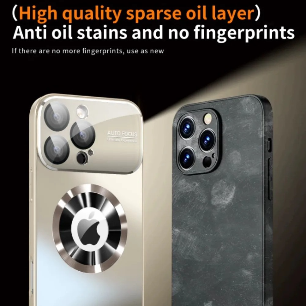Luxury Titanium Metallic Matte iPhone Case — Magnetic Magsafe Compatible, Lens Protection, Anti-Fingerprint, Anti-Scratch, Dustproof, Lightweight Cover