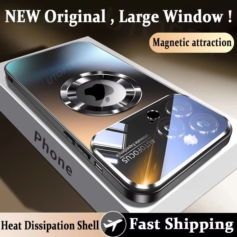 Luxury Titanium Sanding Magnetic iPhone Case — Magsafe Wireless Charging, Shockproof Half-Wrapped Cover with Glass Lens Protection, Anti-Fingerprint, Non-Slip Finish