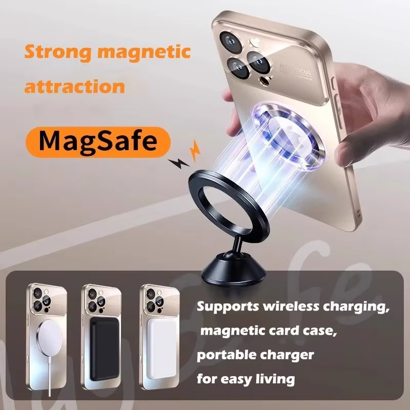 Luxury Titanium Sanding Magnetic iPhone Case — Magsafe Wireless Charging, Shockproof Half-Wrapped Cover with Glass Lens Protection, Anti-Fingerprint, Non-Slip Finish