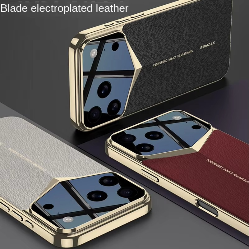 Luxury Ultra-Thin Leather iPhone Case — Raised Camera Lens Protection, Shock-Resistant Slim Cover with Anti-Fingerprint Finish