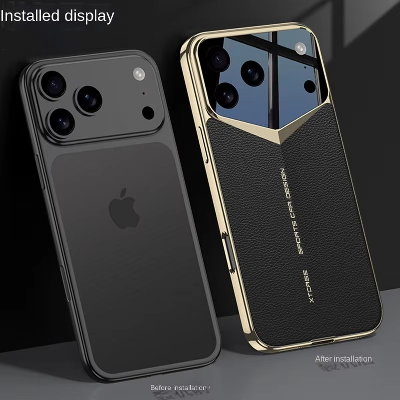 Luxury Ultra-Thin Leather iPhone Case — Raised Camera Lens Protection, Shock-Resistant Slim Cover with Anti-Fingerprint Finish