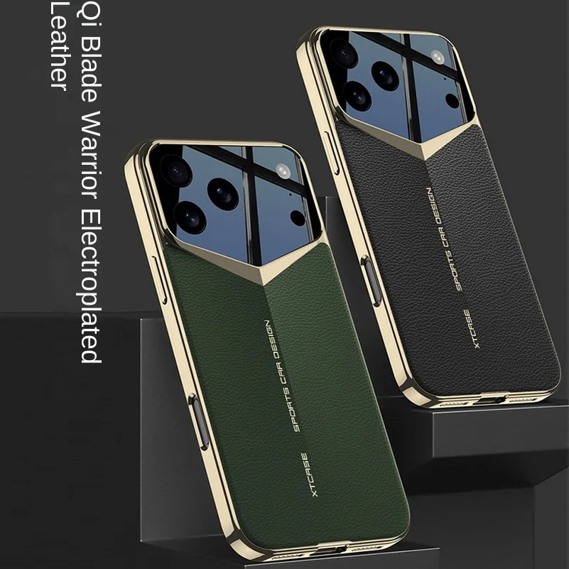 Luxury Ultra-Thin Leather iPhone Case — Raised Camera Lens Protection, Shock-Resistant Slim Cover with Anti-Fingerprint Finish