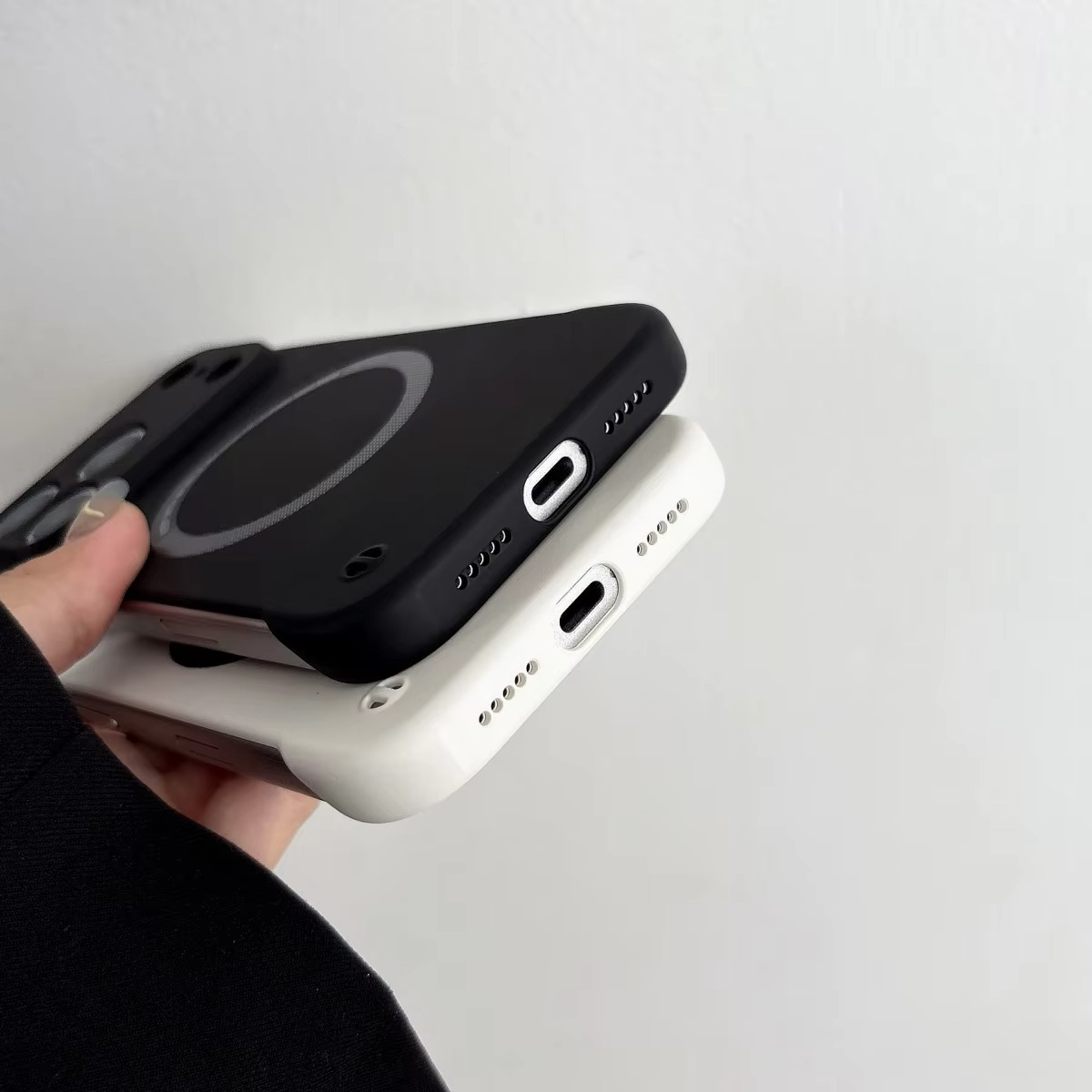 Luxury Ultra-Thin Magnetic iPhone Case — Frameless Hard PC Half-Wrapped Cover, Matte Solid Color, Anti-Fingerprint, Shockproof, Non-Slip, Dustproof