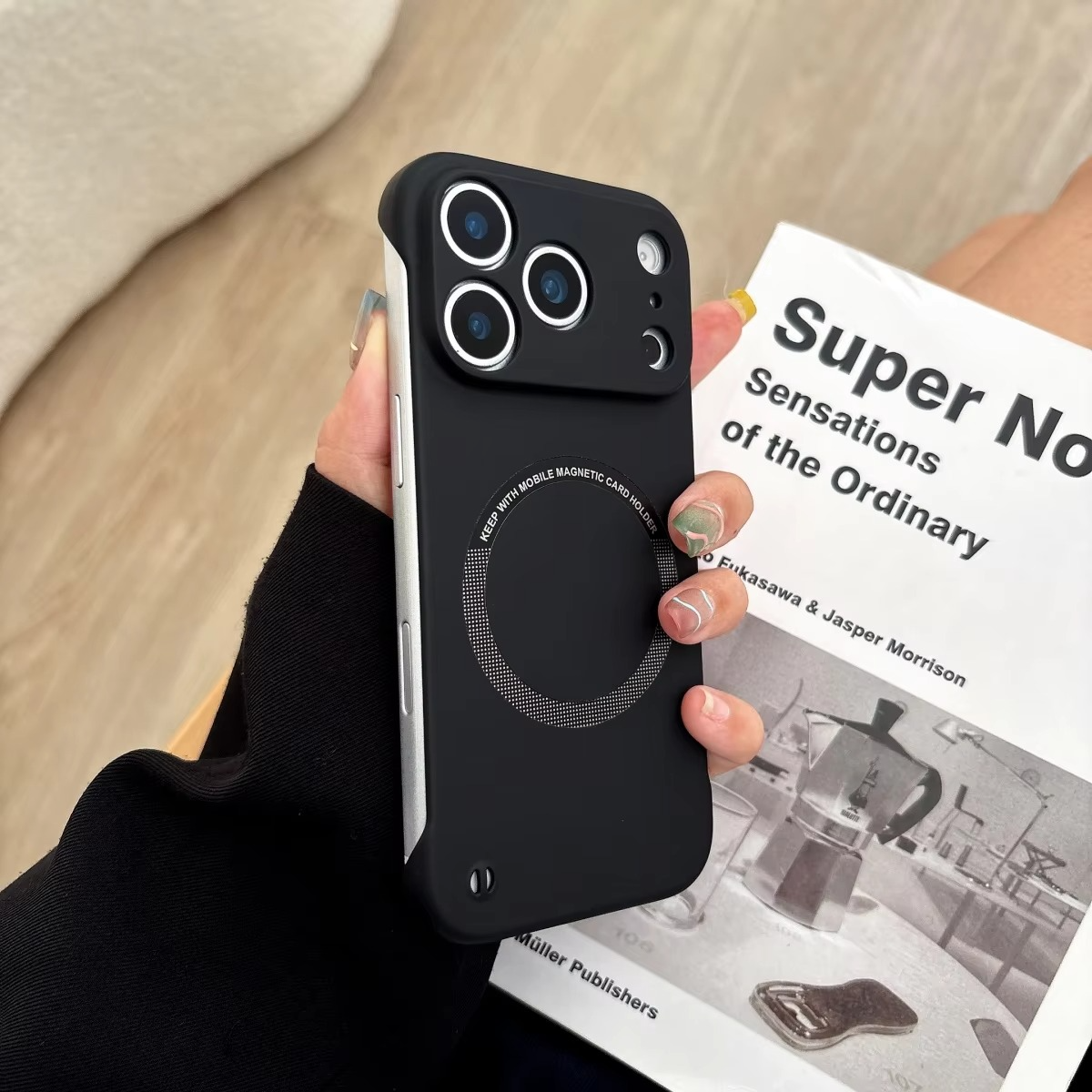 Luxury Ultra-Thin Magnetic iPhone Case — Frameless Hard PC Half-Wrapped Cover, Matte Solid Color, Anti-Fingerprint, Shockproof, Non-Slip, Dustproof