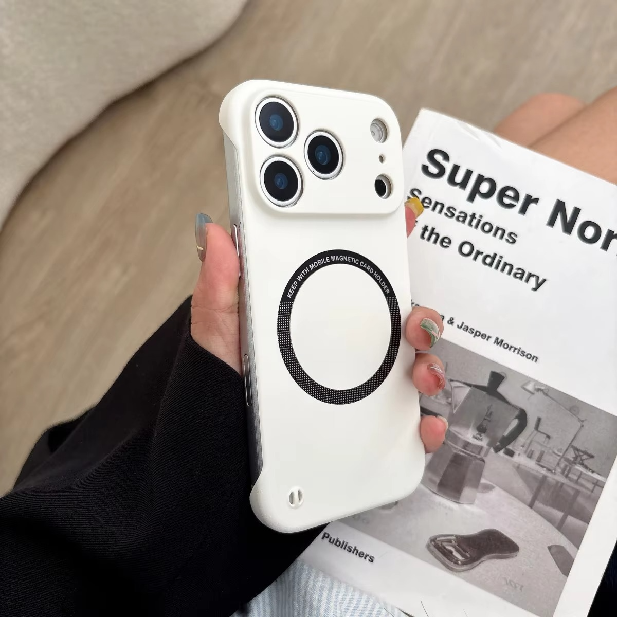 Luxury Ultra-Thin Magnetic iPhone Case — Frameless Hard PC Half-Wrapped Cover, Matte Solid Color, Anti-Fingerprint, Shockproof, Non-Slip, Dustproof