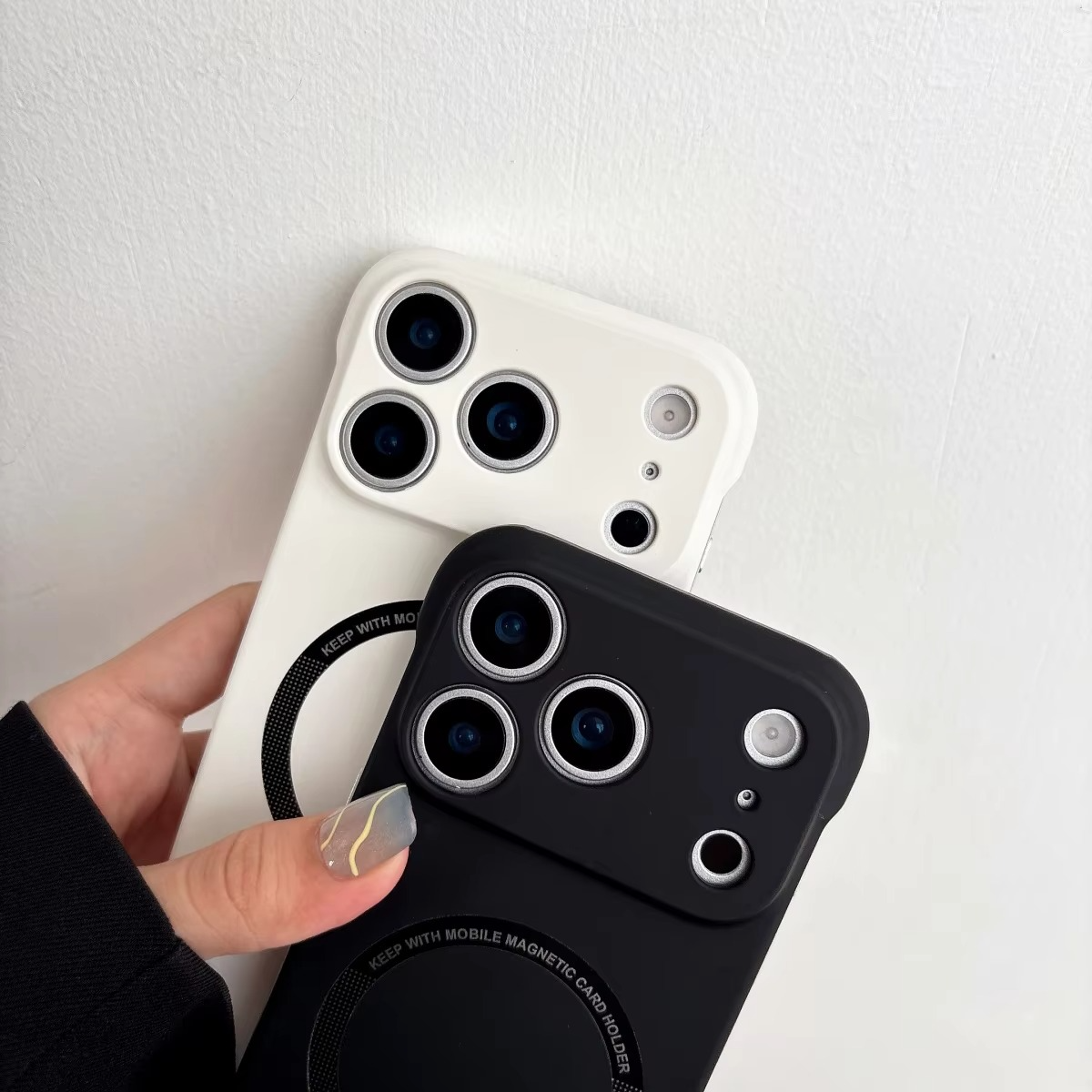 Luxury Ultra-Thin Magnetic iPhone Case — Frameless Hard PC Half-Wrapped Cover, Matte Solid Color, Anti-Fingerprint, Shockproof, Non-Slip, Dustproof