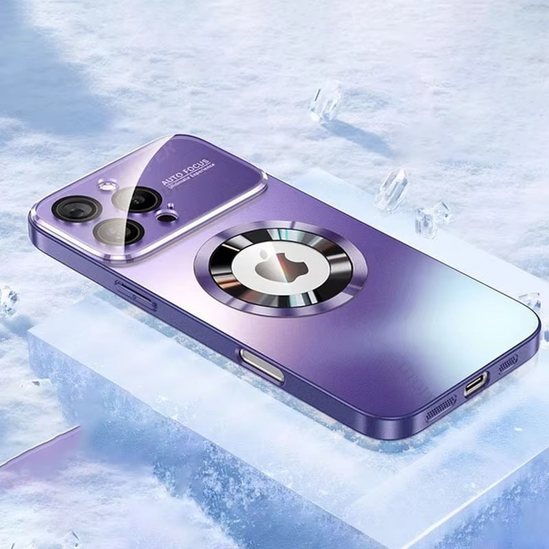 Luxury Titanium Sanding Magnetic iPhone Case — Magsafe Wireless Charging, Shockproof Half-Wrapped Cover with Glass Lens Protection, Anti-Fingerprint, Non-Slip Finish