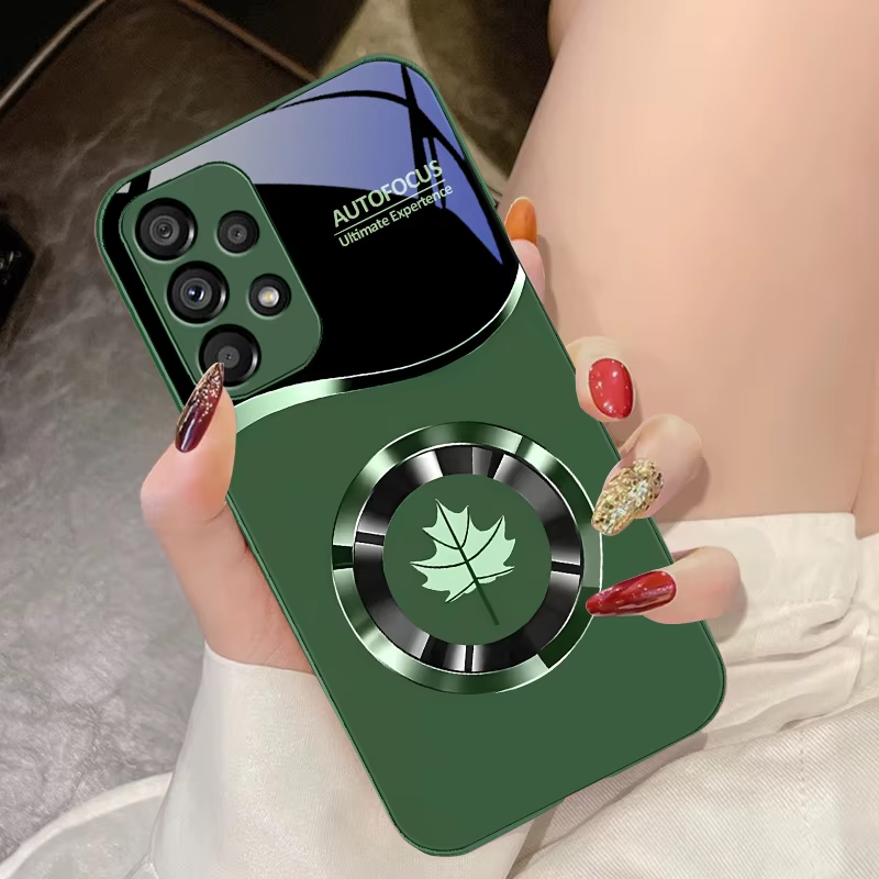 Luxury iPhone Case Circle Orchid Design — Tempered Glass Back Cover with TPU Frame, Slim Shockproof Protection, Anti-Fingerprint Scratch-Resistant Finish