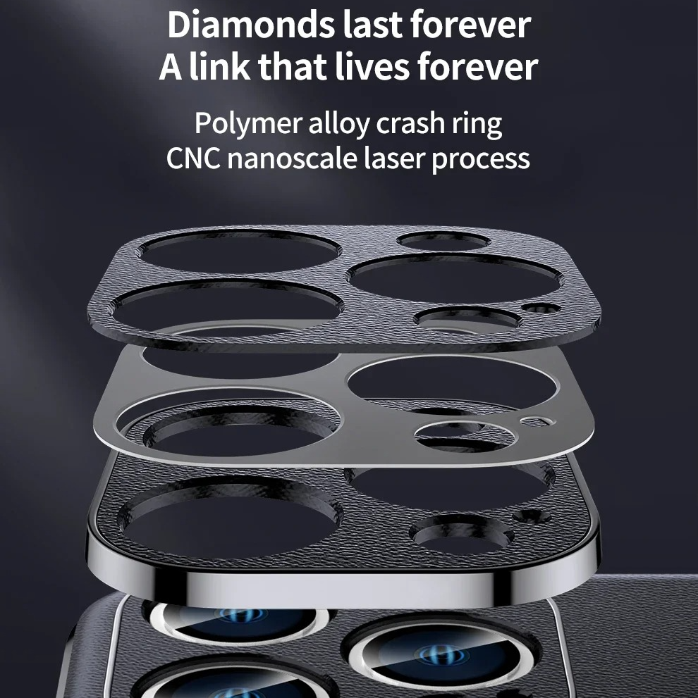 Luxury iPhone Case Genuine Cowhide Leather Back Cover — Full Camera Lens Protection, Plated Edges, Anti-Fingerprint Matte Finish, Wireless Charging Compatible