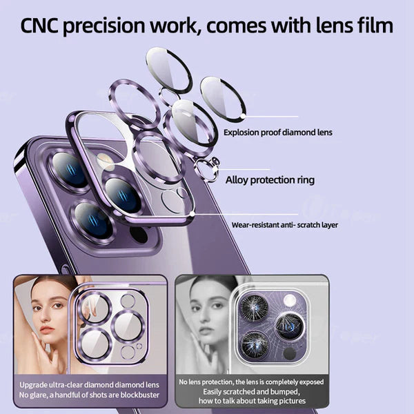 Luxxury iPhone Case MagSafe Compatible Clear Back Cover — Soft TPU Plating, Magnetic Wireless Charging, Slim Shockproof Design, Scratch-Resistant Protection