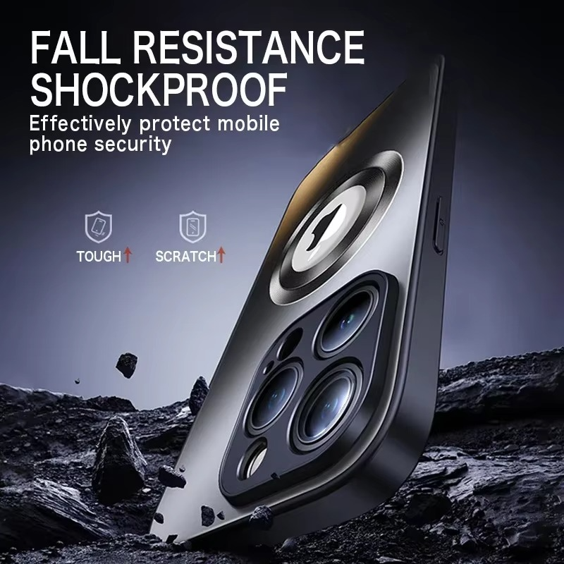 Luxury iPhone Case MagSafe Compatible Matte Cover — Magnetic Shockproof Design with Camera Protection, Wireless Charging Support, Slim Anti-Fingerprint Finish