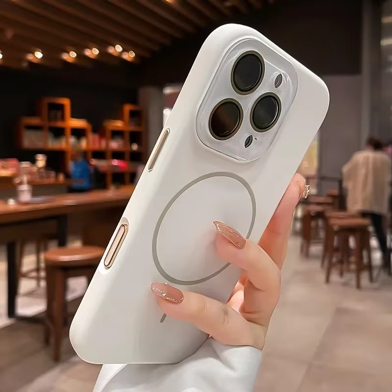 Luxury Liquid Silicone iPhone Case — Magnetic, Shockproof, Anti-Fingerprint, Anti-Scratch, Soft Half-Wrapped Cover, Wireless Charging Compatible, Colorful