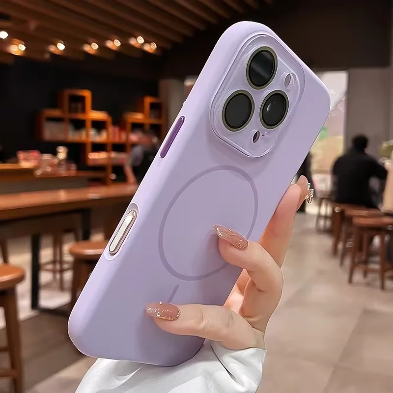 Luxury Liquid Silicone iPhone Case — Magnetic, Shockproof, Anti-Fingerprint, Anti-Scratch, Soft Half-Wrapped Cover, Wireless Charging Compatible, Colorful