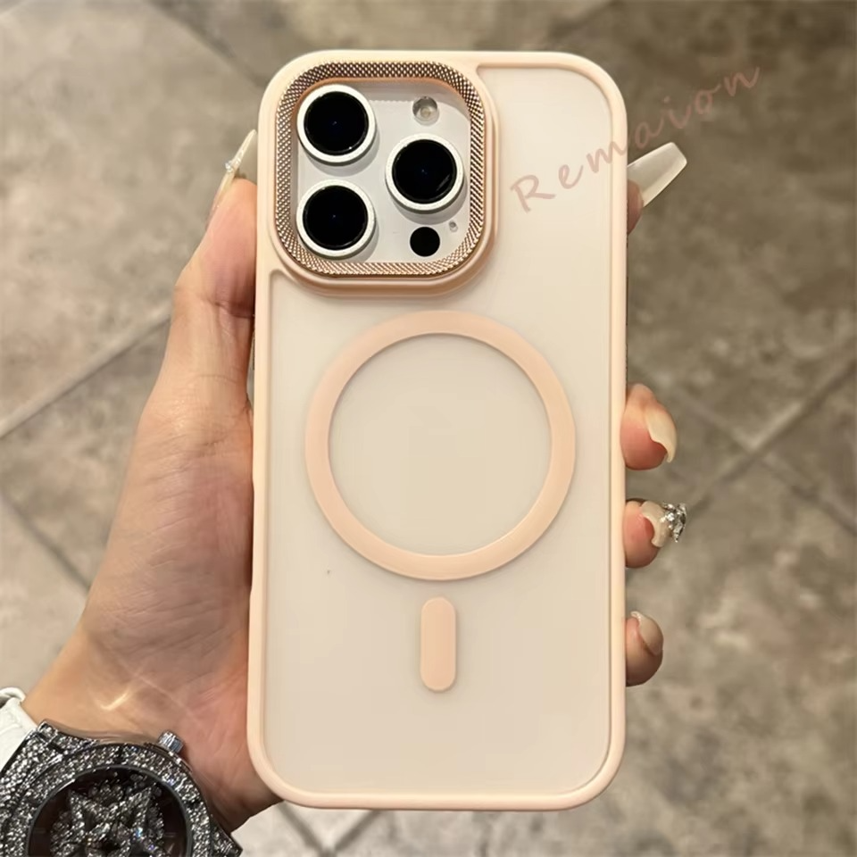 Luxury iPhone Case MagSafe Compatible Shockproof Cover — Matte PC, Spiricle Camera Protection, Anti-Fingerprint, Anti-Scratch, Dustproof, Transparent