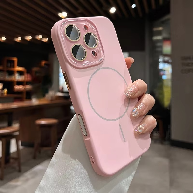 Luxury Liquid Silicone iPhone Case — Magnetic, Shockproof, Anti-Fingerprint, Anti-Scratch, Soft Half-Wrapped Cover, Wireless Charging Compatible, Colorful