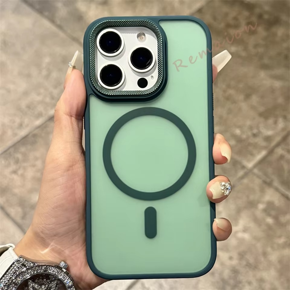 Luxury iPhone Case MagSafe Compatible Shockproof Cover — Matte PC, Spiricle Camera Protection, Anti-Fingerprint, Anti-Scratch, Dustproof, Transparent