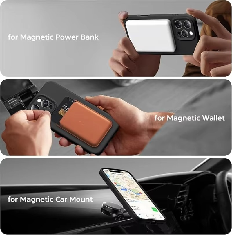 Luxury Liquid Silicone iPhone Case — Magnetic, Shockproof, Anti-Fingerprint, Anti-Scratch, Soft Half-Wrapped Cover, Wireless Charging Compatible, Colorful