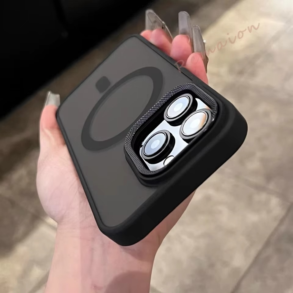 Luxury iPhone Case MagSafe Compatible Shockproof Cover — Matte PC, Spiricle Camera Protection, Anti-Fingerprint, Anti-Scratch, Dustproof, Transparent