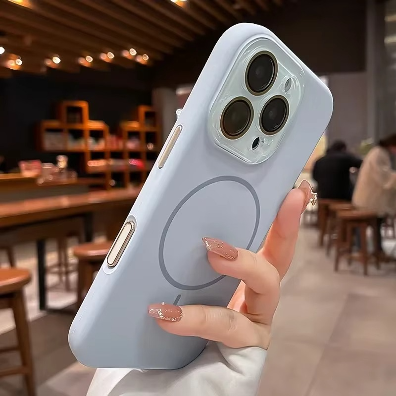 Luxury Liquid Silicone iPhone Case — Magnetic, Shockproof, Anti-Fingerprint, Anti-Scratch, Soft Half-Wrapped Cover, Wireless Charging Compatible, Colorful