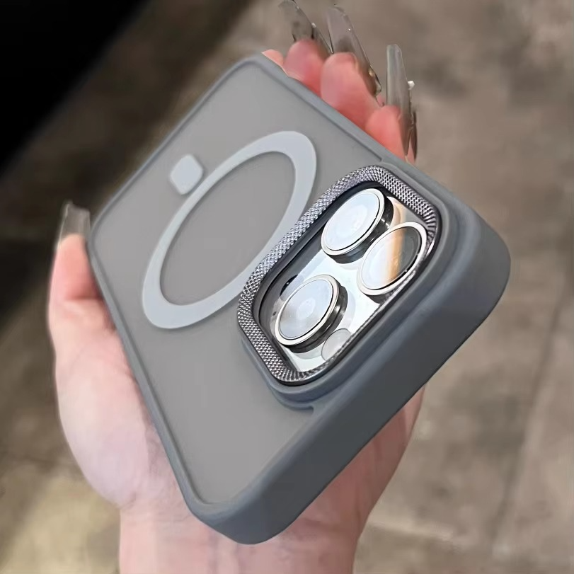 Luxury iPhone Case MagSafe Compatible Shockproof Cover — Matte PC, Spiricle Camera Protection, Anti-Fingerprint, Anti-Scratch, Dustproof, Transparent