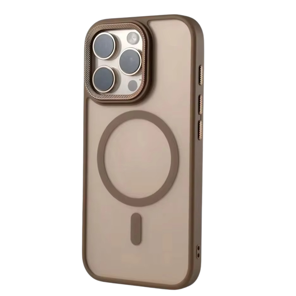 Luxury iPhone Case MagSafe Compatible Shockproof Cover — Matte PC, Spiricle Camera Protection, Anti-Fingerprint, Anti-Scratch, Dustproof, Transparent