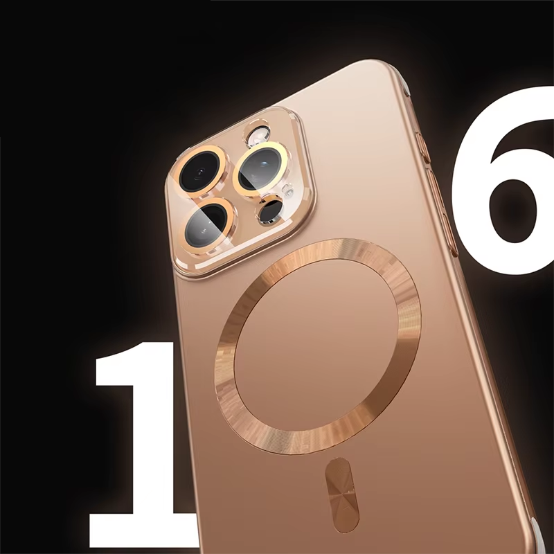 Luxury iPhone Case MagSafe Compatible Shockproof Wireless Charging — Solid Color Plating Bumper Cover, Anti-Fingerprint, Anti-Scratch, Non-Slip Finish