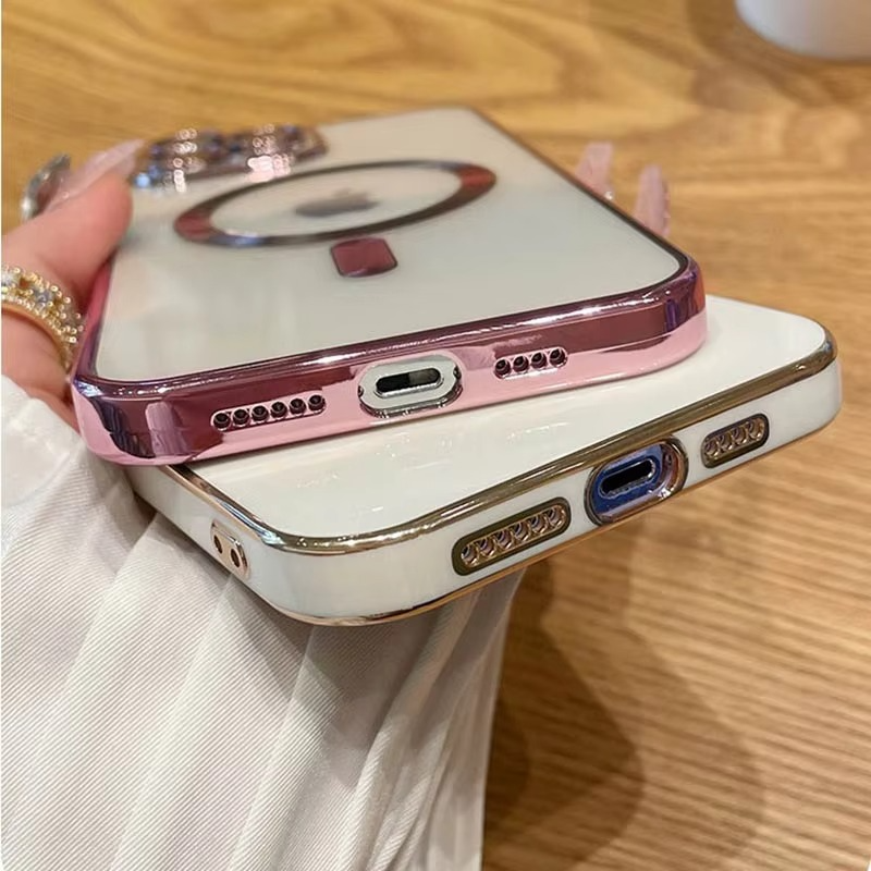 Luxury iPhone Case MagSafe Compatible — Magnetic Plating Cover, Transparent, Shockproof, Anti-Fingerprint, Anti-Scratch, Dustproof, Wireless Charging