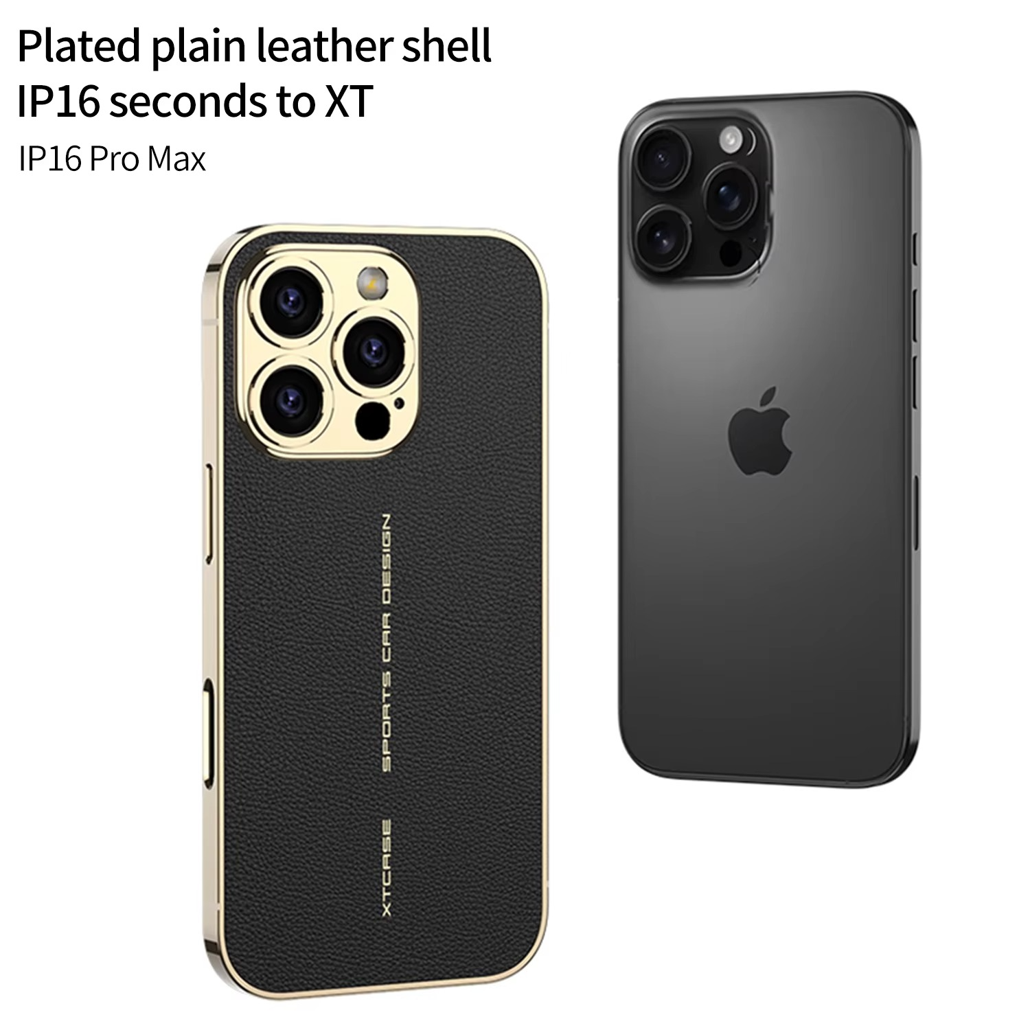 Luxury iPhone Case Plating Leather Back Cover — Full Lens Protection, Shockproof Anti-Fingerprint Scratch-Resistant Slim Design