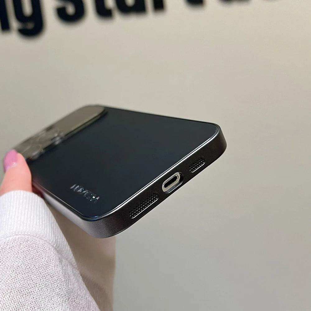 Luxury iPhone Case Slim Shockproof Screen Protection — Large Window Matte Electroplated Cover, Anti-Fingerprint TPU Design, Scratch-Resistant Full Protection