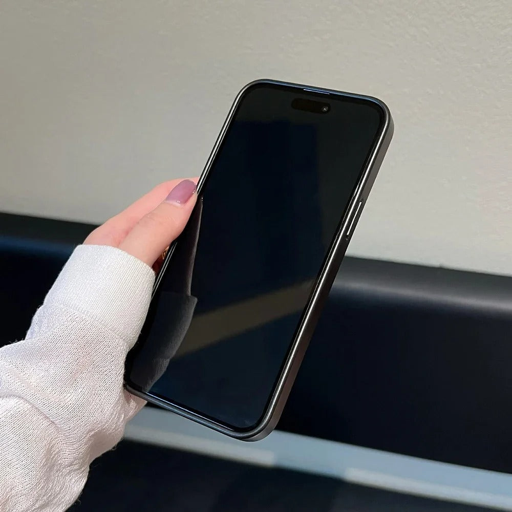 Luxury iPhone Case Slim Shockproof Screen Protection — Large Window Matte Electroplated Cover, Anti-Fingerprint TPU Design, Scratch-Resistant Full Protection