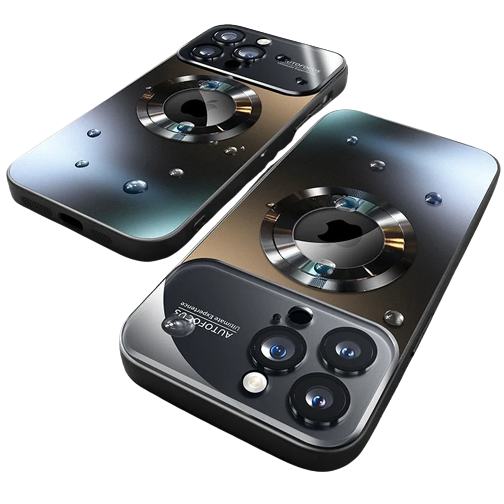 Luxury iPhone Case Titanium Metallic Matte Design — MagSafe Compatible with Glass Lens Protection, Slim Shockproof Anti-Fingerprint Scratch-Resistant Cover