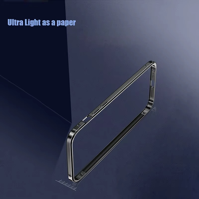 Luxury iPhone Case Ultra-Thin Aluminum Alloy Frame — Lightweight Bumper Protective Cover, Shockproof Hard Metal Shell