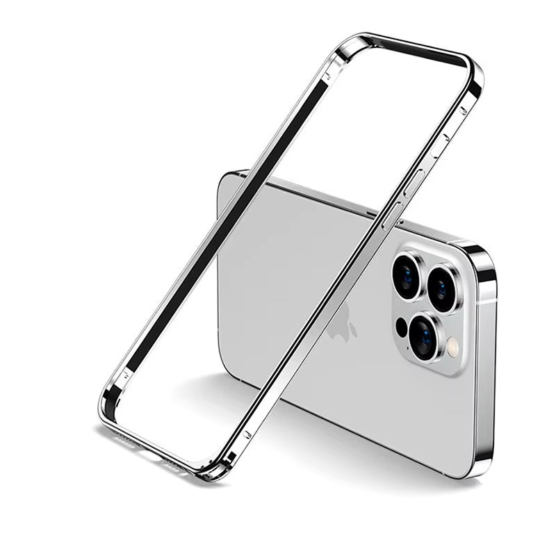 Luxury iPhone Case Ultra-Thin Aluminum Alloy Frame — Lightweight Bumper Protective Cover, Shockproof Hard Metal Shell