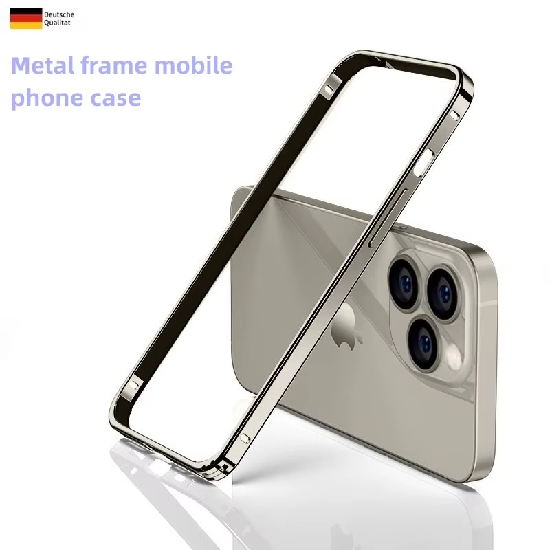 Luxury iPhone Case Ultra-Thin Aluminum Alloy Frame — Lightweight Bumper Protective Cover, Shockproof Hard Metal Shell