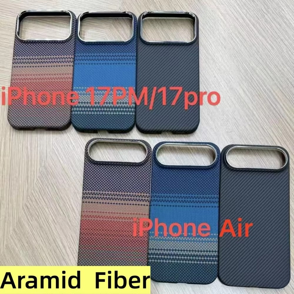 Luxury iPhone Case — Slim Aramid Fiber MagSafe Cover with Lightweight Case-Less Touch Feel and Durable Protective Design