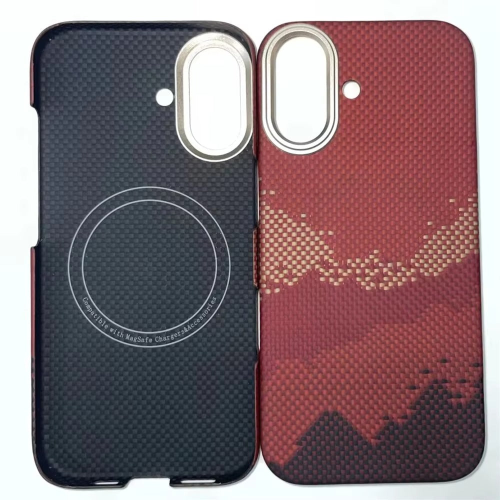 Luxury iPhone Case — Slim Aramid Fiber MagSafe Cover with Lightweight Case-Less Touch Feel and Durable Protective Design