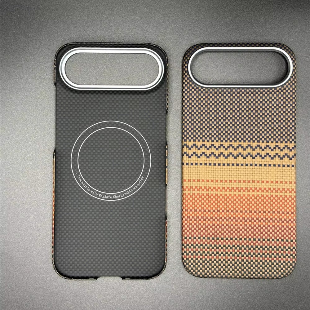 Luxury iPhone Case — Ultra-Thin 600D Real Carbon Fiber MagSafe Cover with Aramid Kevlar Protection, Matte Anti-Fingerprint Full-Coverage Waterproof Design