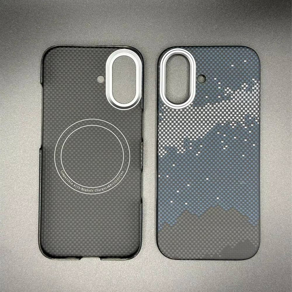 Luxury iPhone Case — Ultra-Thin Real Carbon Fiber MagSafe Cover with Aramid Kevlar Armor Protection, Matte Anti-Fingerprint Non-Slip Full-Coverage Design